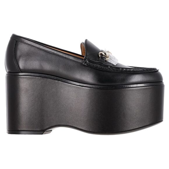 Gucci Horsebit Platform Loafers in Black Leather - Picture 1 of 12